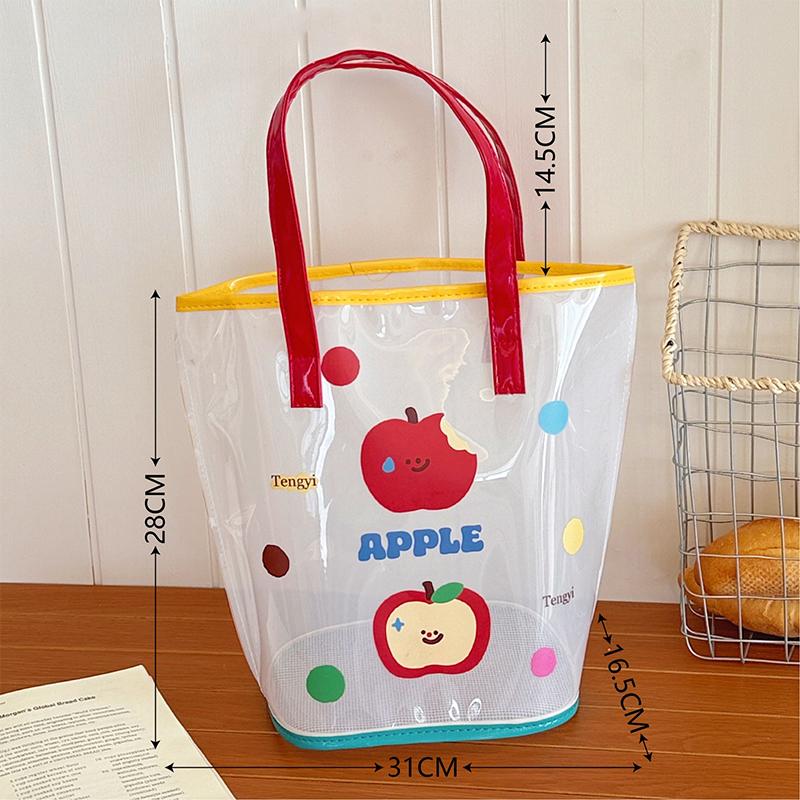 

Желейная пляжная сумка Мультяшная сумочка Милая прозрачная водонепроницаемая дорожная сумочка Сумка через плечо с милым брелоком