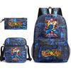Dragon Ball Z Printed Backpack Set 3-Piece Casual School Bag For Boys And Girls Youth With Pencil Case Shoulder Bag