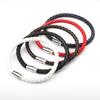 Rope Leather Bracelet Men Women Stainless Steel Magnetic Clasp Summer Style Male Bracelets Bangles Jewelry SL019