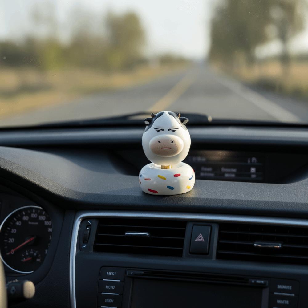 Aggrieved Grass Cow Figure Ugly-cute Car Ornament Gift Cow Doll Car