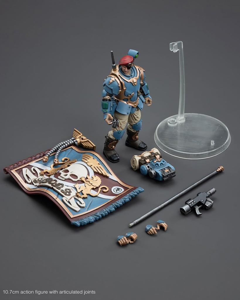 Pipigirl JoyToy 40K Oryginalna Licencjonowana Ruchoma Astra Militarum Tempestus Scions Command Squad 55th Kappic Eagles Banner 4-calowa Figurka Akcji Anime