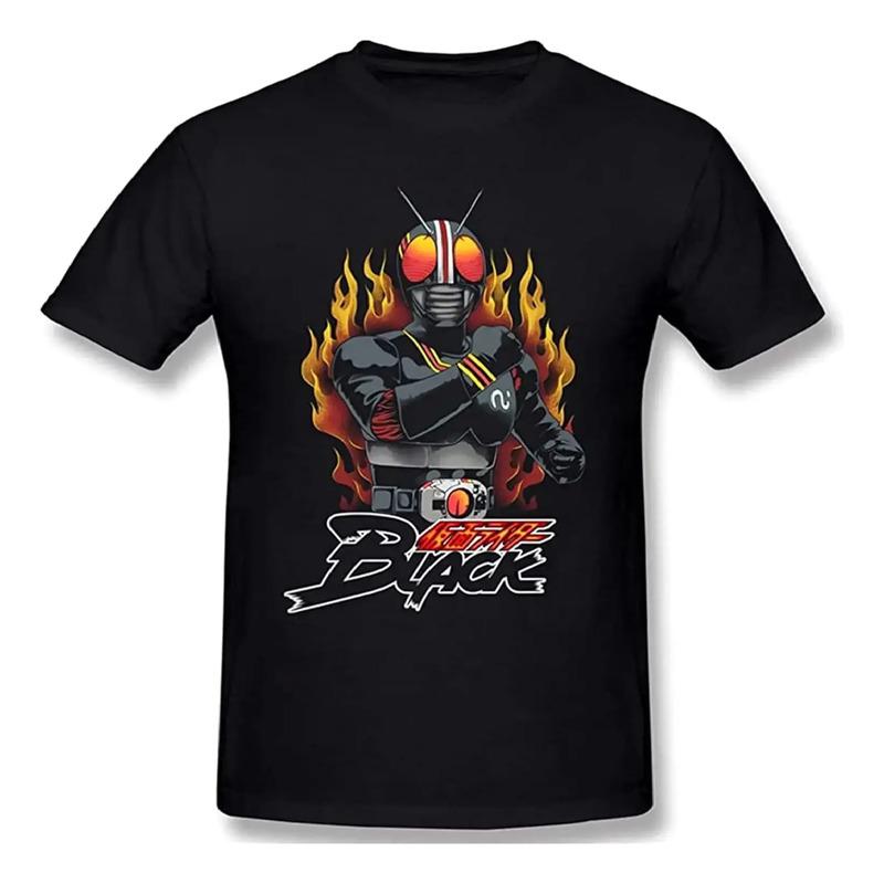 Camiseta Preta Kamen Rider, Moda Masculina, Algod?o, Manga C S