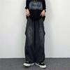 2023 Japanische Street Retro Weitbeinige Cargo-Jeans mit Großen Taschen