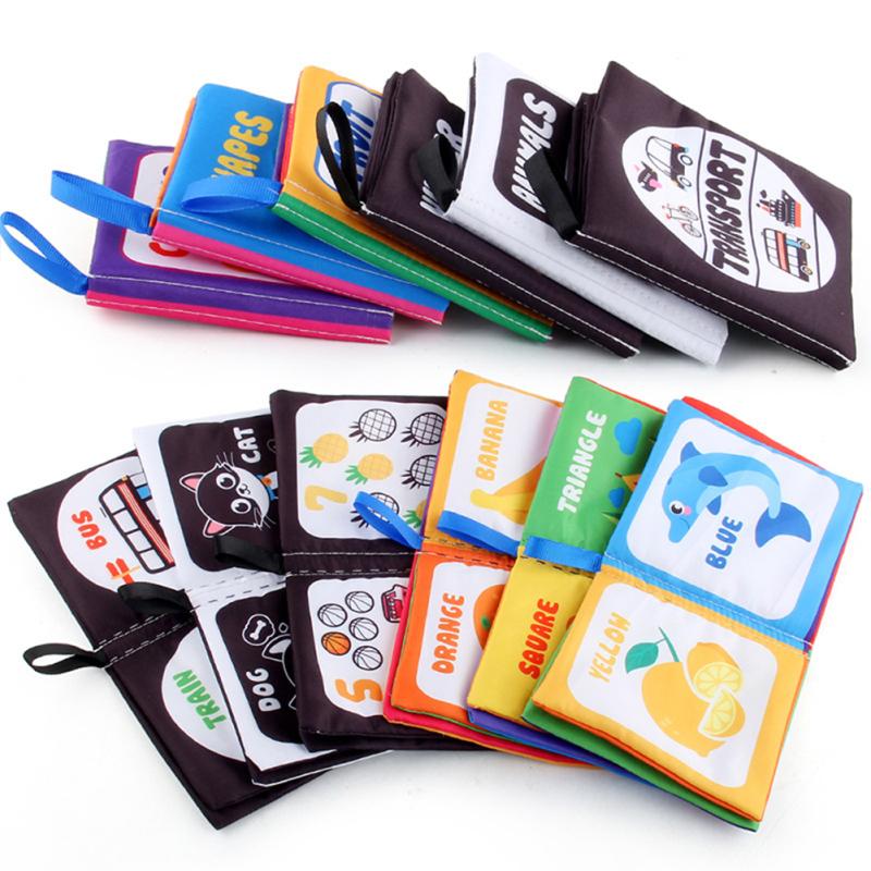 Baby Flexible Tear-resistant Cognition Cloth  Book Reusable Sound Paper Design Cloth Book Early