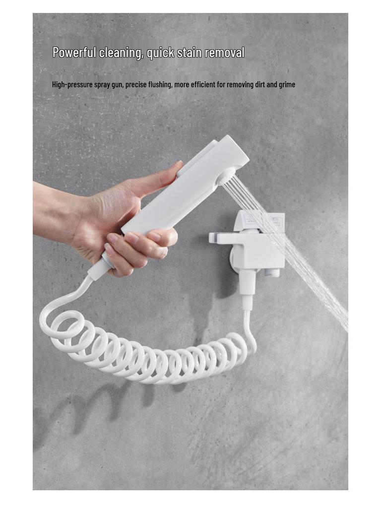White Bathroom Bidet Toilet Spray Gun Set with Faucet Washer
