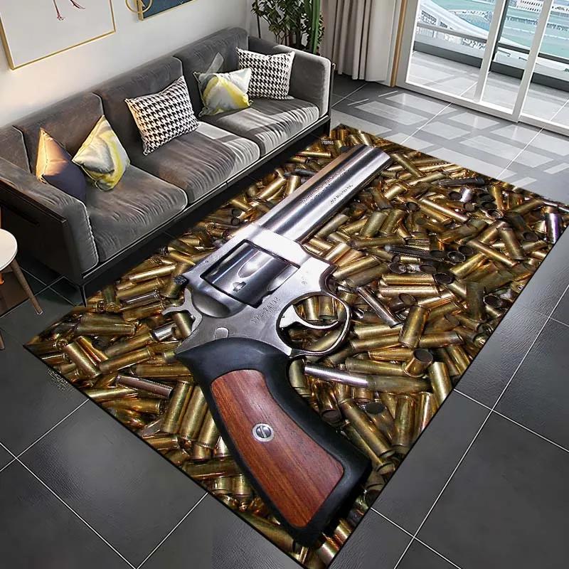 15 Rozmiarów Wzór Pistoletu Rewolwerowego Dywanik Dywan do Salonu Mata Łazienkowa Kreatywna Wycieraczka Dywan do Sypialni Dekoracja Domu Jaskinia Mężczyzny