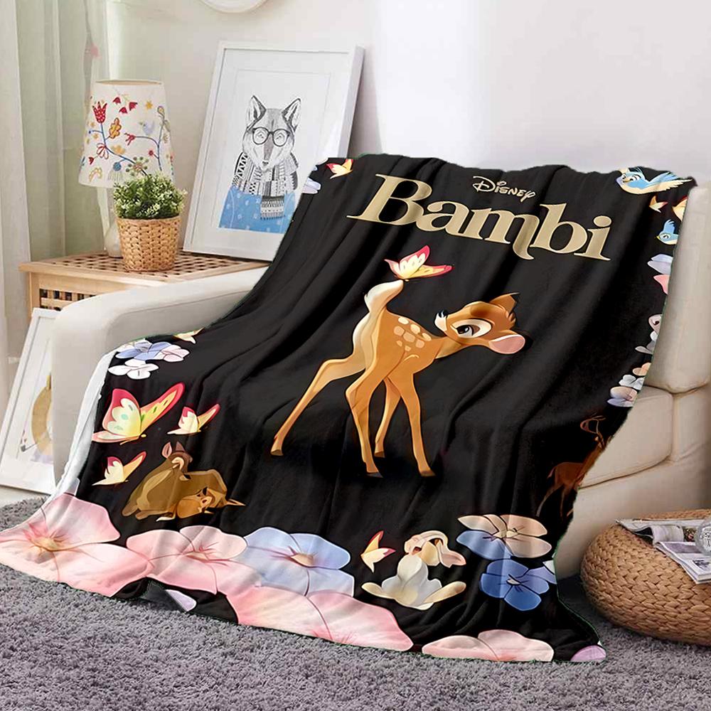Coperta di Flanella Regina B-Bambi Stampa Cerbiatto - Coperta Morbida e Accogliente per Divano, Poltrona o Letto, Ufficio, Viaggio, Campeggio, Regali per le Feste