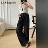 La Chapelle Women's American Retro High-Waist Loose Cargo Pants