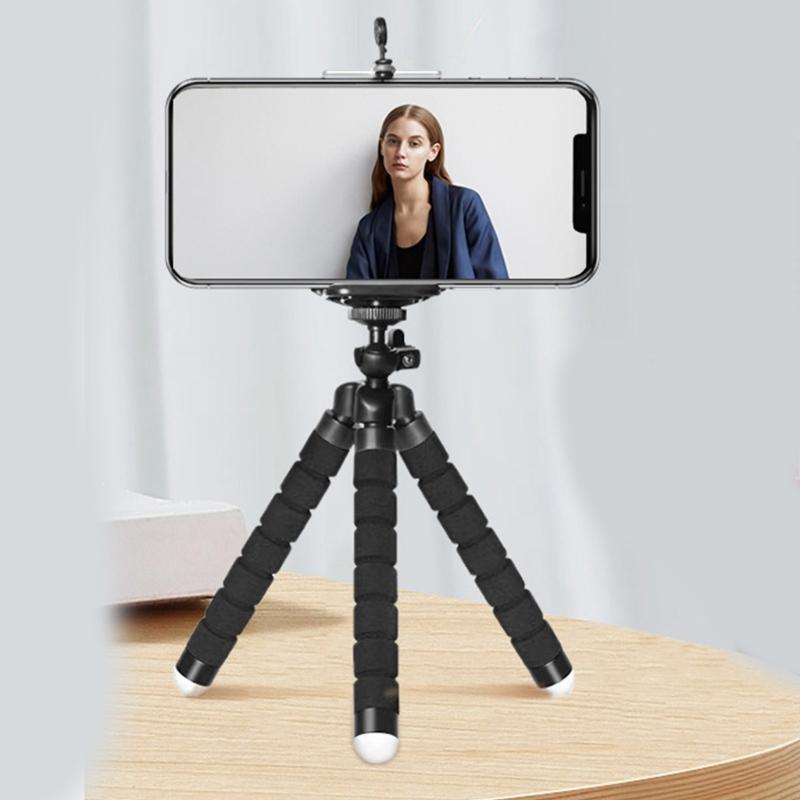 2pcs Tripod Stand with Clip Flexible Tripod Portable Bracket Holder for Mobile Phone 360 Degree Rotating Tripod