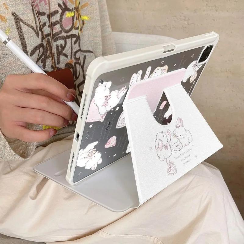 Cute Rabbit Rotation Cover for Huawei Matepad 11.5/11.5S Matepad 11 2021-2023 SE 11 Inch Honor Pad X9/X9A 11.5 Huawei T10 10.4