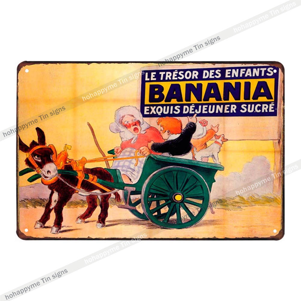 BANANIA Metal Signs Funny Tin Painting Plaque Vintage Decorative For Bar Pub Club Cafe Poster Wall Stickers Home Decor 20x30cm