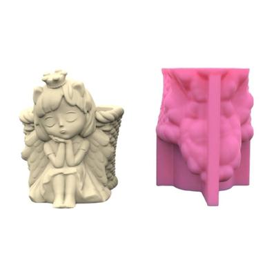 3D Angel Girl Flower Pot Silicone Mold Candle Holder Resin Mold DIY Storage Box