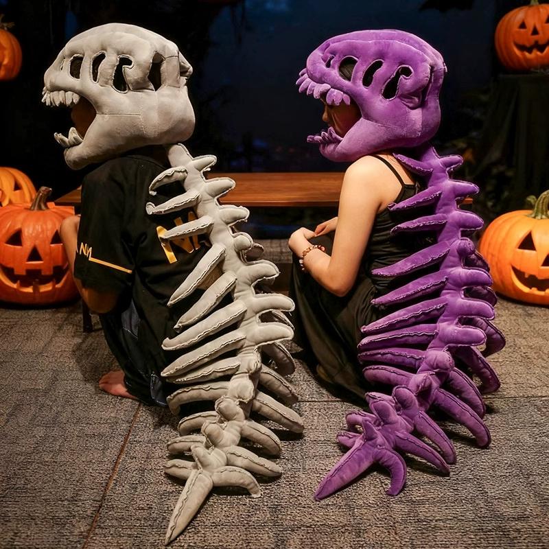 Dinosaur Plush Headgear Set Celebrity-Style Funny Dinosaur Skeleton Hat Soft Cartoon Costume Accessory Party Prop Toys Kid Gifts