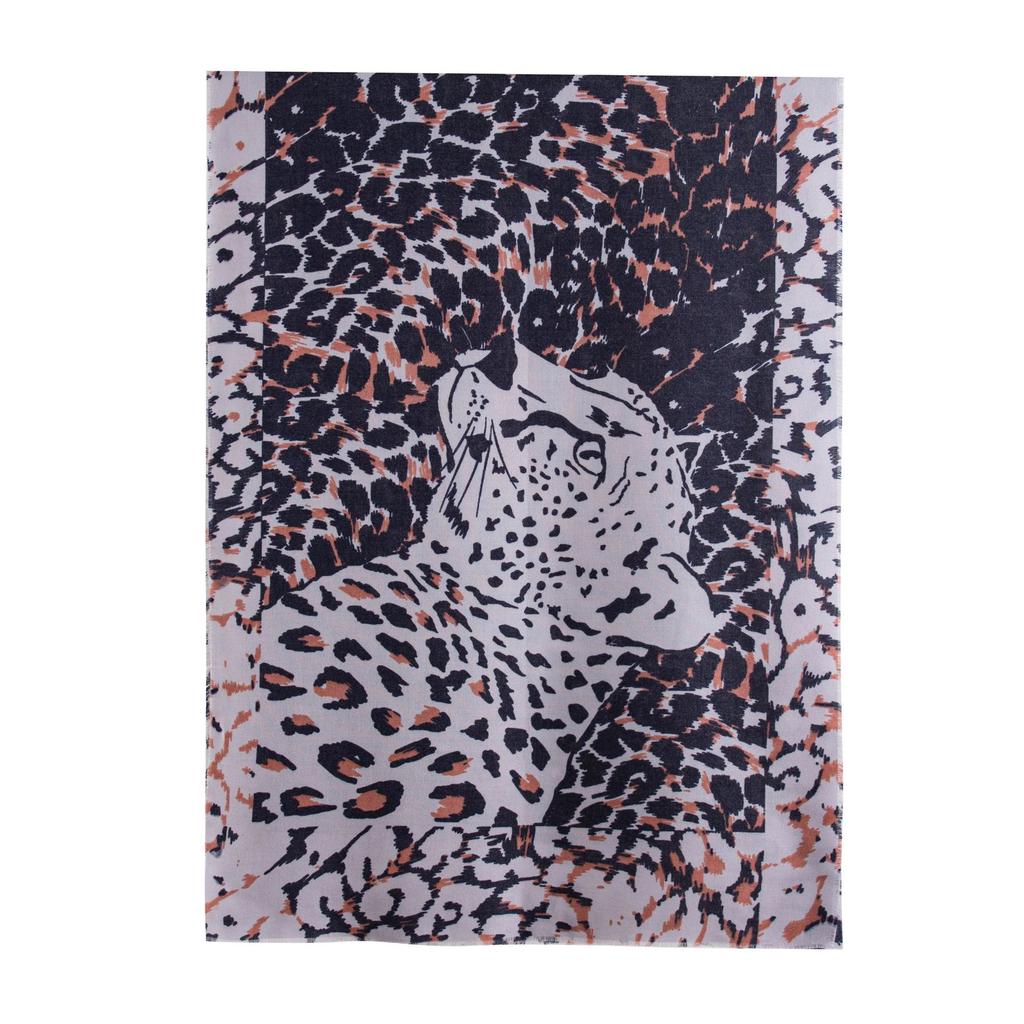 Leopard Print Scarf  A New Winter European and American Fashion Commuting Neck Protection and Cold Proof Scarf  A Light Luxury Style Warm Shawl