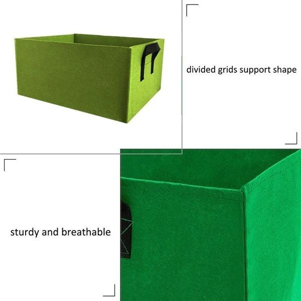 1/2/3 PCS Planting Grow Bag Rectangle Plant Bed Elevated Vegetable Box Fabric Garden Bed Breathable Planting Container Grow Bag Planter Pot