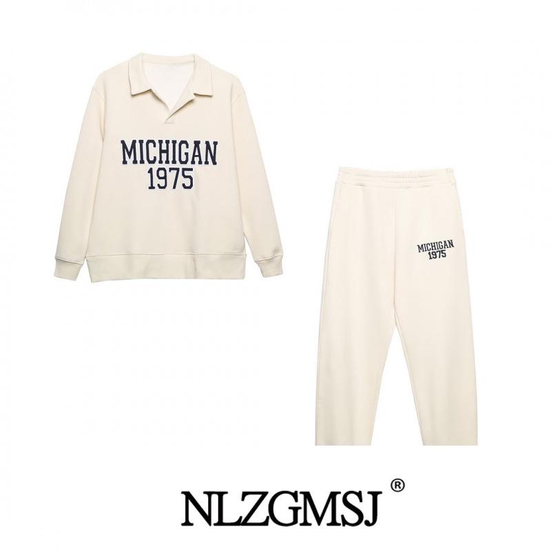 2025 Embroidered Hoodie & Casual Long Pants - European & American Style Fashion Medium