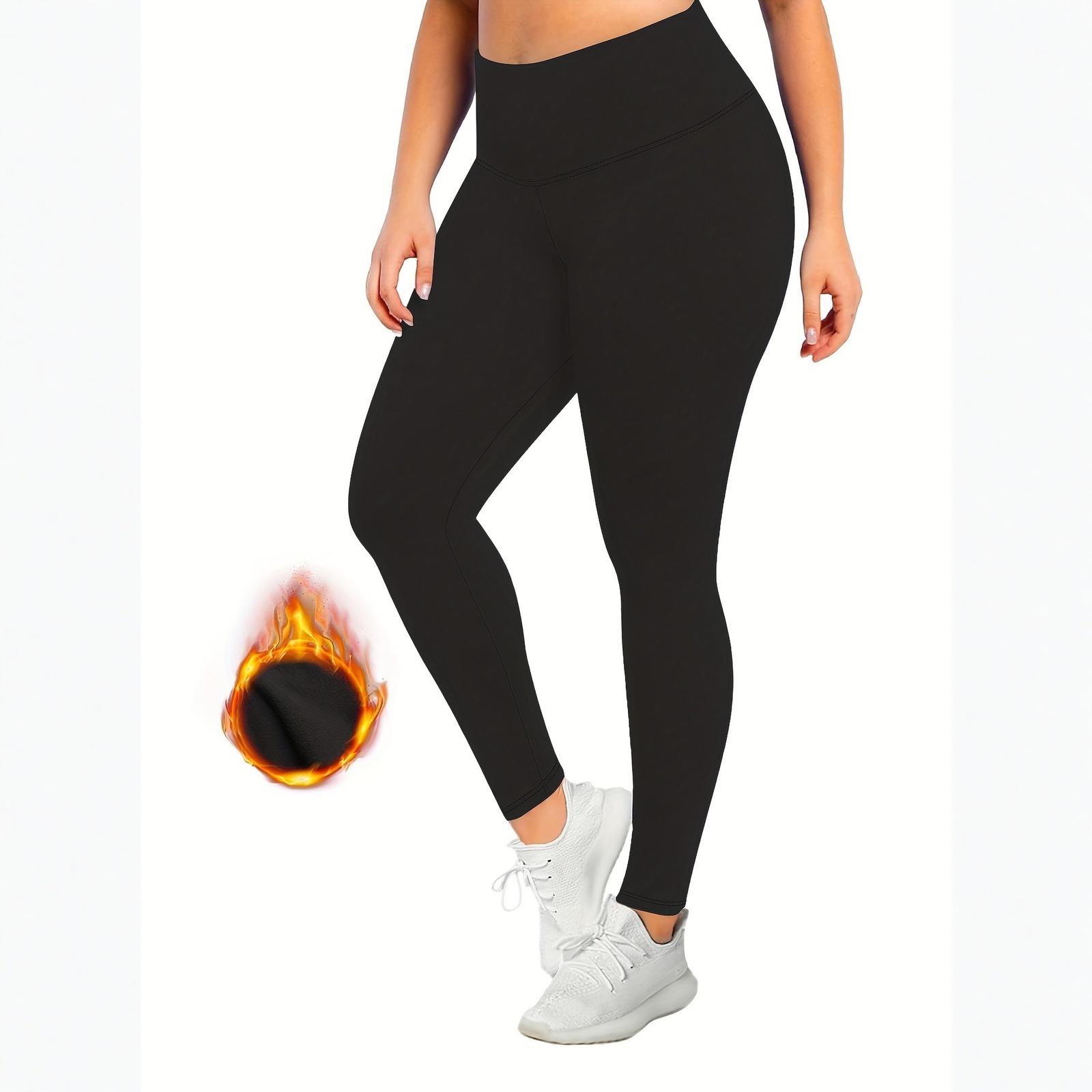 

Women s Fashion Solid Colour Padded Thickened Bottom Pants High Waisted Skinny Pants Warm Pants XL