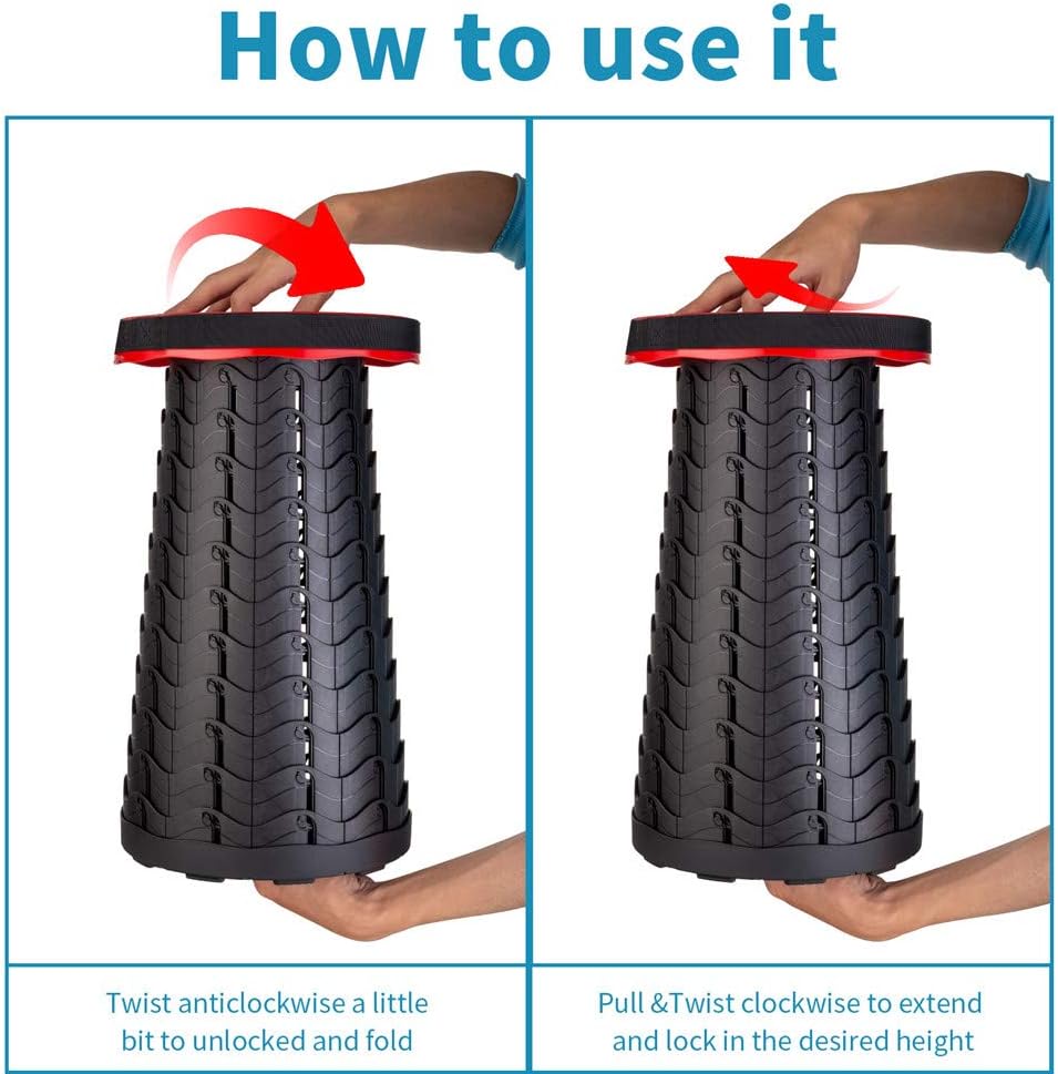 Ausziehbare Hocker und faltbare Hocker, leichter U-Bahn-Warteschlangenstuhl aus Kunststoff, tragbarer, faltbarer, platzsparender Hocker, Barhocker