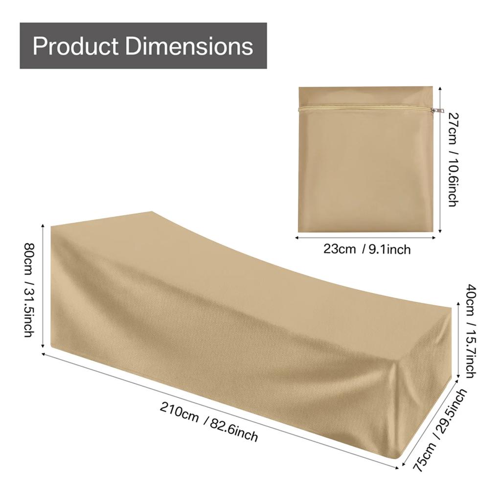 Garden Lounge Covers Waterproof Oxford Fabric Windproof Anti-UV Outdoor Sun Lounger Cover Durable Patio Furniture Protector