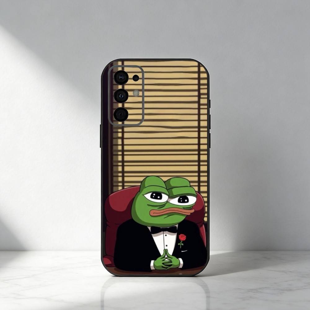 Funny Sad P-Pepe The Frog Cartoon  Phone Case For Samsung S25,S24,S21,S22,S23,S30,Ultra,S20,Plus,Fe,Note,5G Black Cover