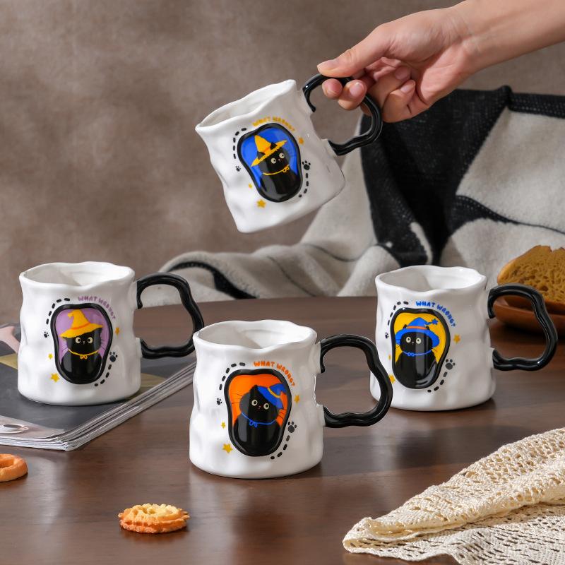 Cute Cat Mug Creative Ceramic Cup As A Gift, Handmade Couple Water Cup High Value Ceramic Coffee Cup