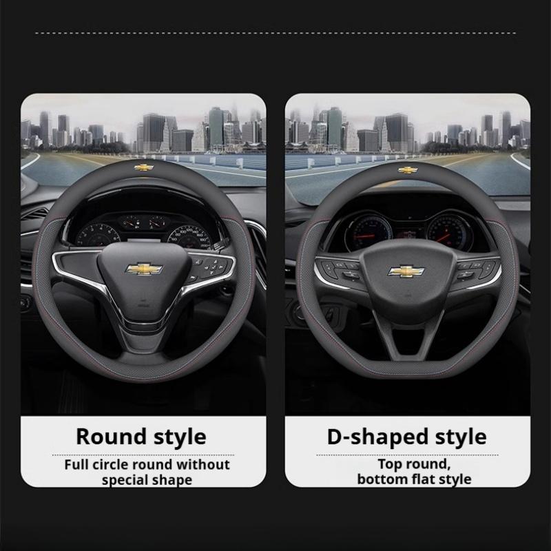 38cm Leather Car Steering Wheel Cover for Chevrolet Cruze Captiva Aveo Trax Silverado Sail Onix Equinox Groove 2025 Accessories