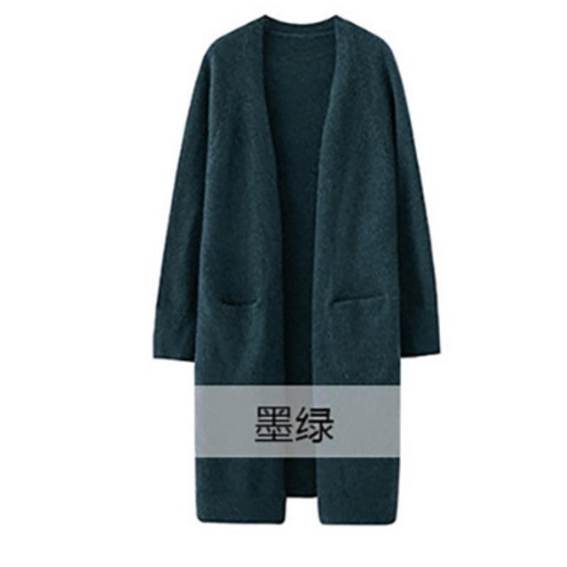 Spring Autumn Women's Long Knit Cardigan Open Front Loose Pocketed Slouchy Sweater Coat