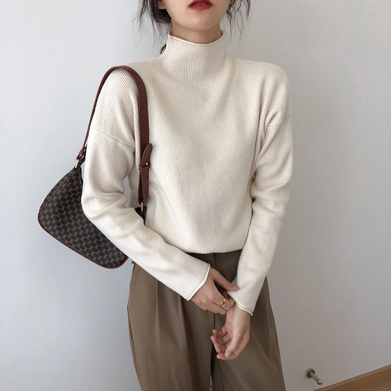 Knitwear Women's Sweater Half Turtleneck Loose All-match Top Bottoming Shirt Autumn and Winter