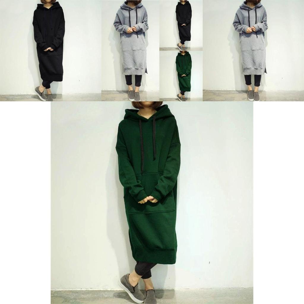 Women's Long Sleeve Loose Casual Plus Sweatshirt Hoodies Long Maxi Dress In Premium Quality And Timeless Design