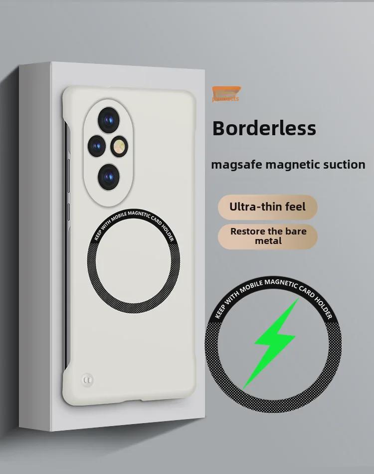 Honor 200/200 Pro Rahmenlose Magnetische Autohalterung Hülle: Ultradünn, Halbabdeckung, Sturzsicher, Hartschale