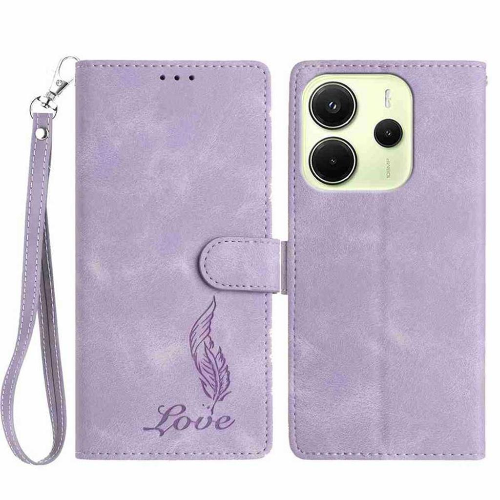 Quill Pen Embossed Pattern Flip Card Design Wallet Case for Redmi Note 14/Note 12/13C/14C/Xiaomi 14T,Xiaomi 11T,13 Lite,Mi 11 Lite,Poco X6...(8-Color)