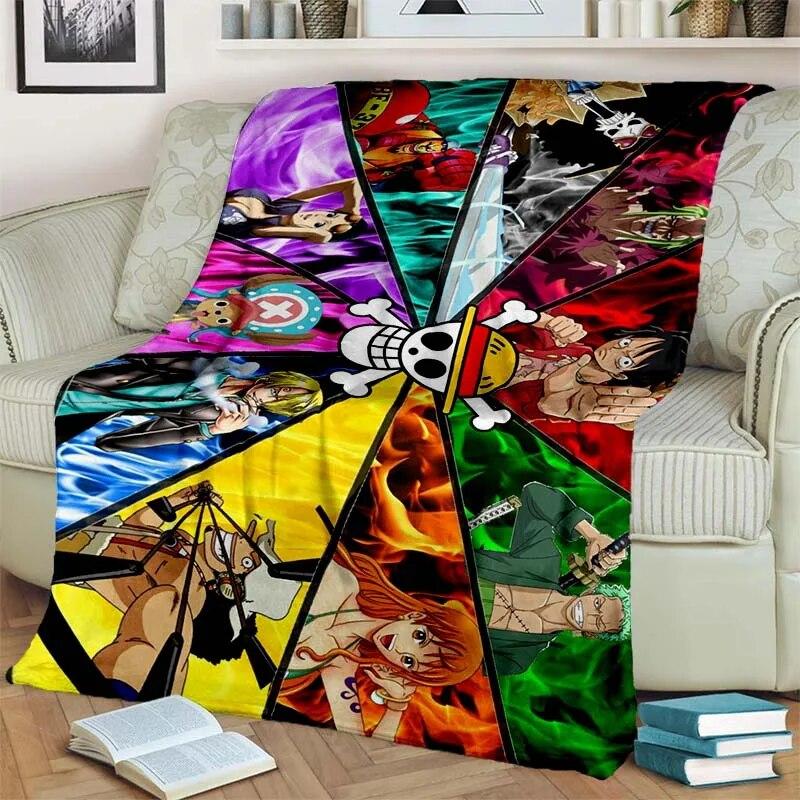 Japanese Anime One P-Piece Lightweight Flannel Blanket,Multi-purpose Holiday Gift Blanket Warm And Soft Blankets All Seasons