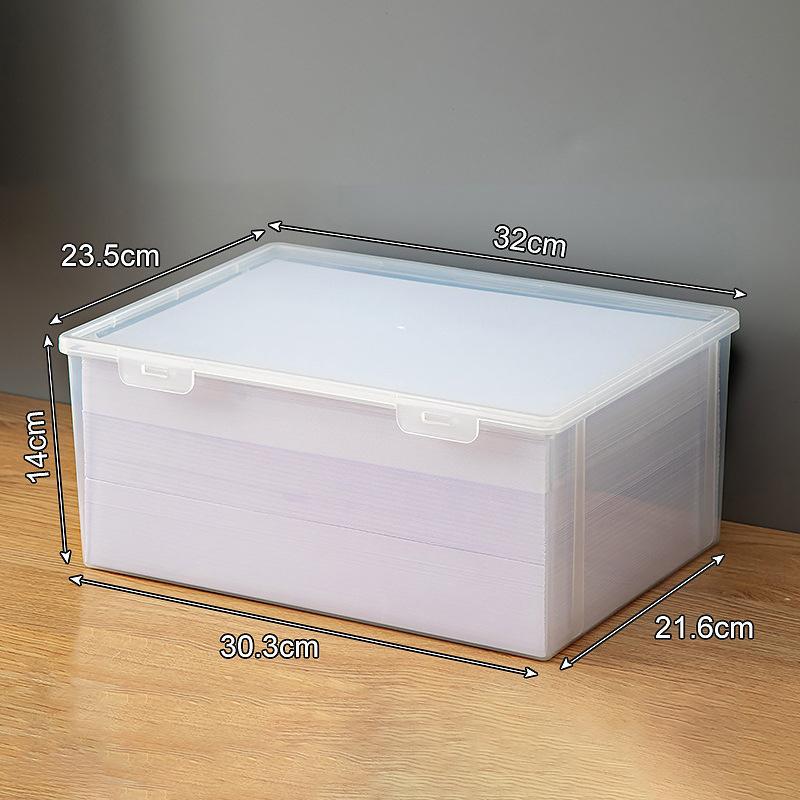 Household Documents Storage Box A4 Paper Organizer Transparent Office Printing Paper Storage Box Multifunction Desktop Organized
