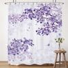 Pink Cherry Blossom Shower Curtain Retro Floral Sakura Plum Blossom Blooming Flower Spring Flower Geometric Bathroom Accessories
