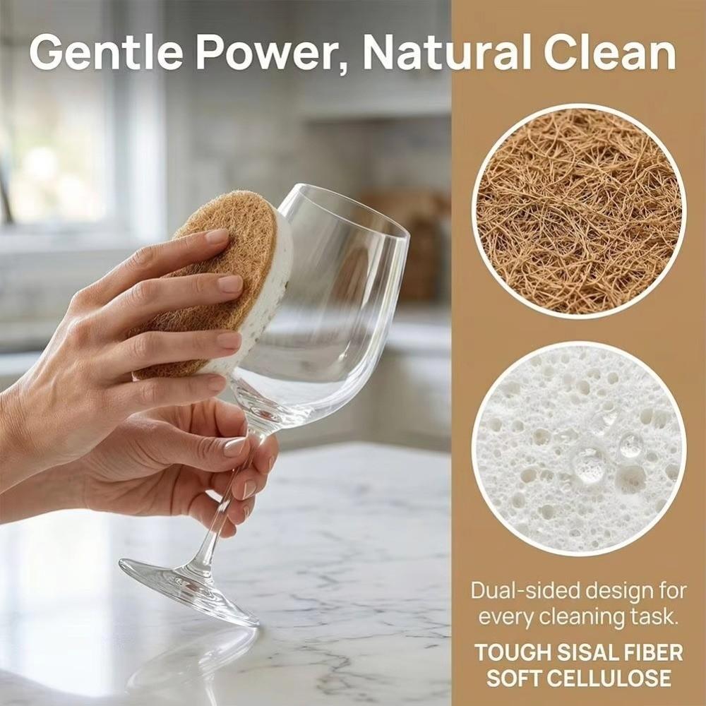 10pcs Dual-Sided Dish Washing Scrubber Non-Scratch Vegetable Fiber Sponge Kitchen Accessories