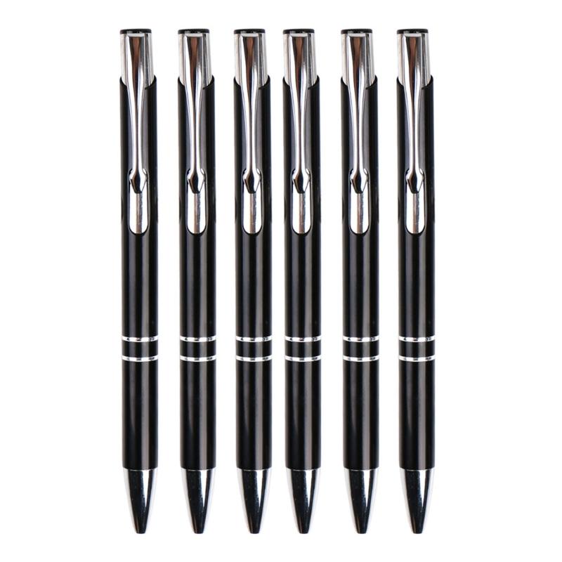 

6Pcs Business Metal Pen Retractable Ballpoint Pen Office Metal Signing Pen Guest Sign In Pen 1.0MM Tip Write Smoohtly чорний