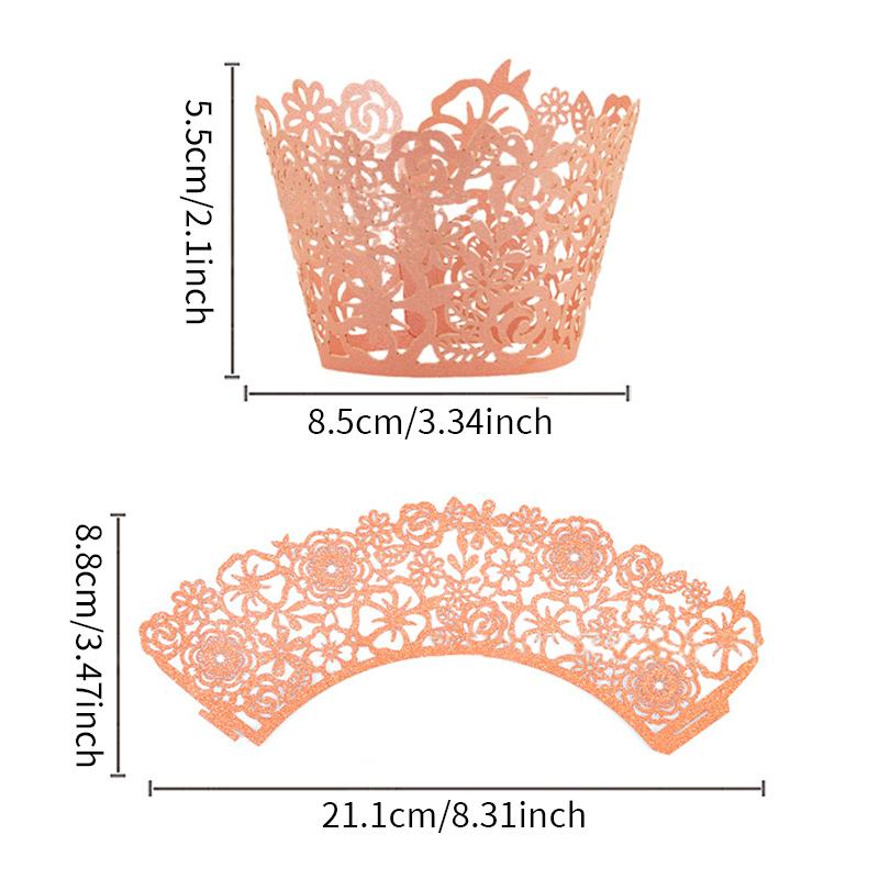 YOMDID 30pcs Cakes DIY Lace Paper Cup Decoration Hollowed Out Flower Clusters Paper Cup Edge Birthday Wedding Baking Accessories