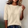 Women Short Sleeve Crew Neck Loose Fit Lightweight Casual Top Comfortable Basic Pullover Blouse for Daily Wear