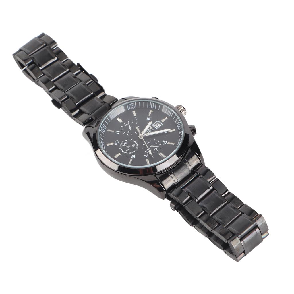 Men Watch Waterproof Scratch Proof Ultra Thin Stainless Steel Strap Noctilucence Watch Black