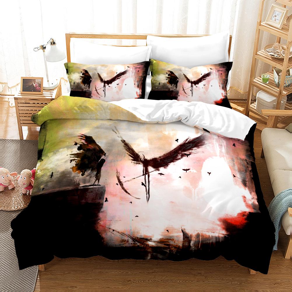 3D Skull Head Bedding Set Horror Pattern Duvet Cover 2/3 Pieces Halloween Festival Atmosphere Layout AU/EU/US/UK/DE Full Size Home Decoration