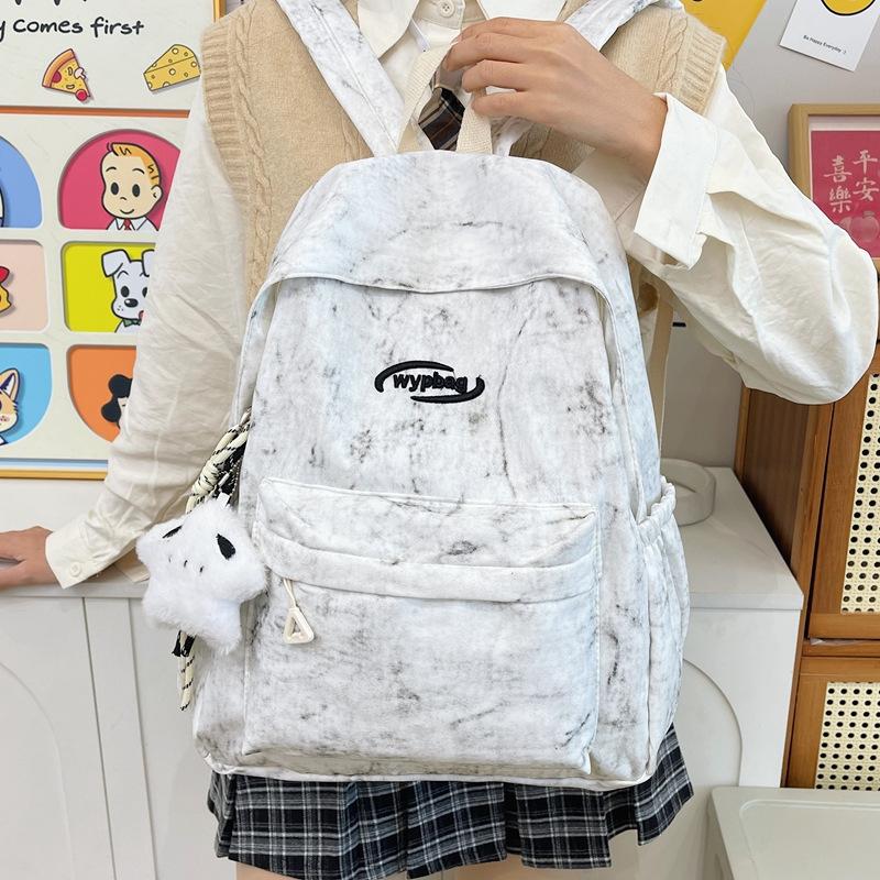 Schoolbag Dopamine Tie-dye School Bag Women's Versatile Lightweight Student Backpack Summer Fashion ins Computer Storage Backpack