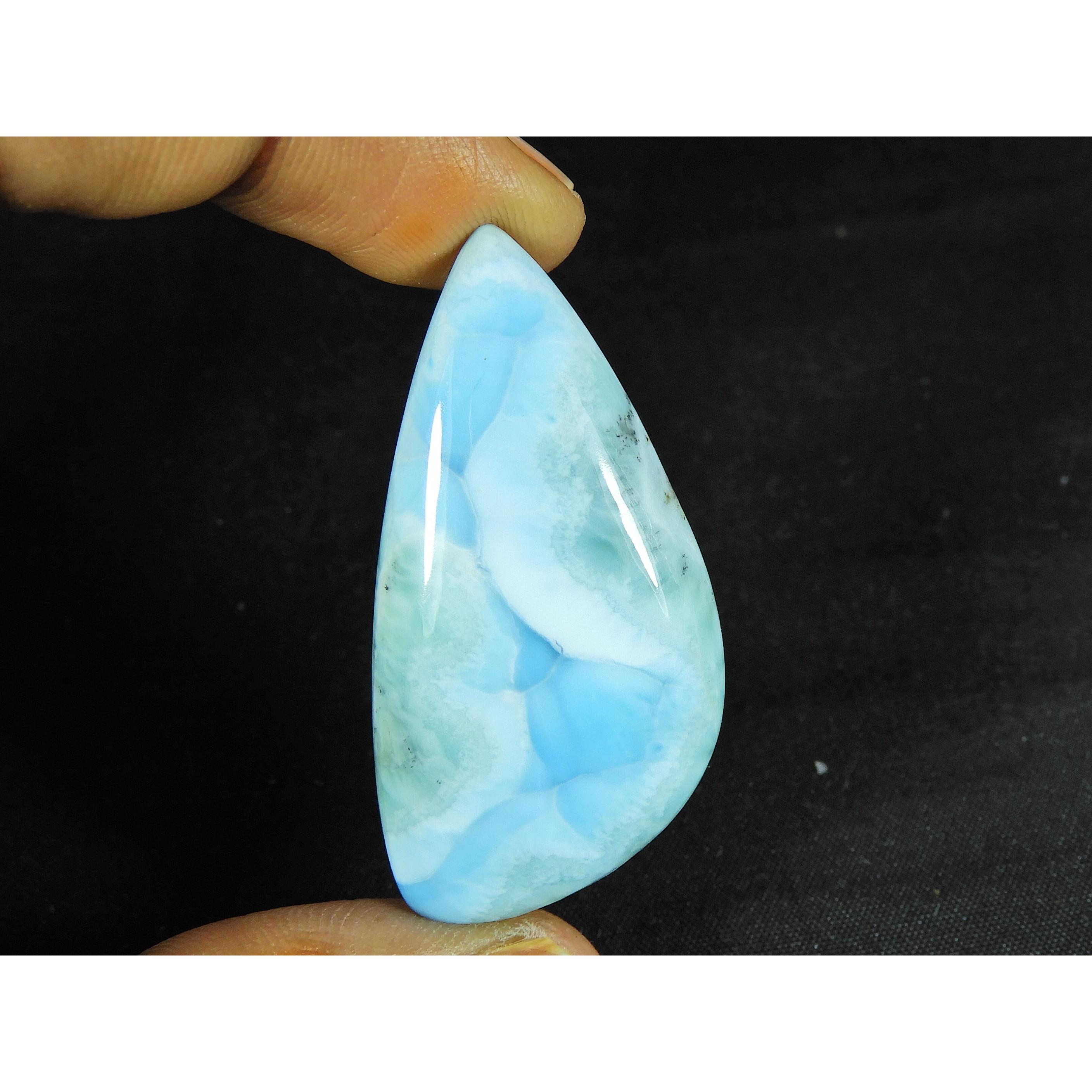 

20X40X5MM Natural Blue Larimar Fancy Shape Cabochon Loose Gemstone 41Cts. LR-46