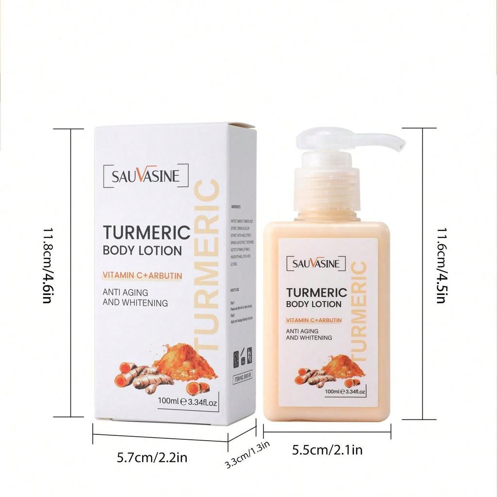 Turmeric body lotion. Brighten and even out skin tone, and improve dullness. Firm the skin and enhance its elasticity.