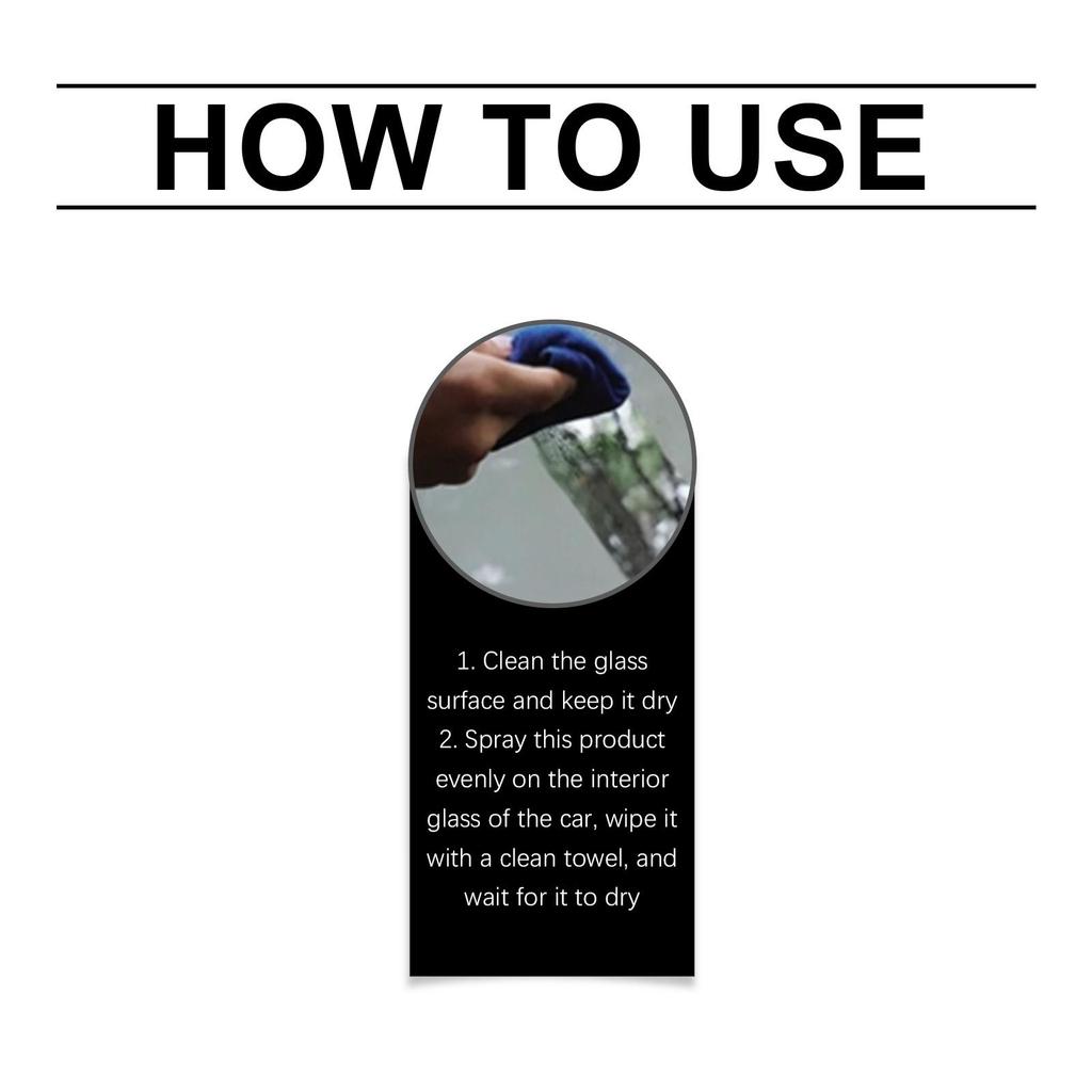 Rayhong Car Anti-Fog Spray 120ml Highly effective anti-fog and water-repellent formula Clear visibility for worry-free driving