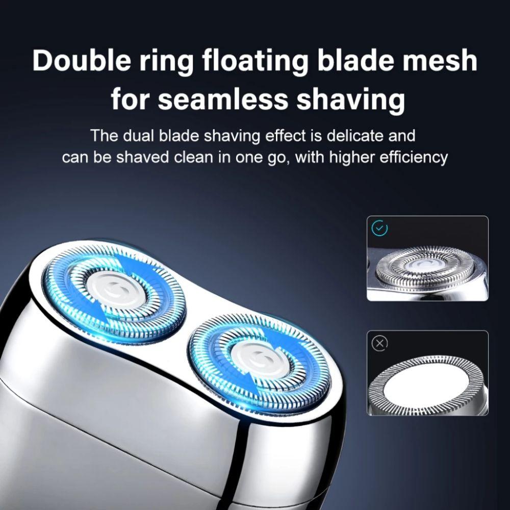 Ultra Clean Electric Shaver Digital Display Mini Shaving Portable Double Head Razor  Men
