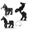 Military Mini Figure Accessories: Tricolor Saddle and War Horse Building Blocks