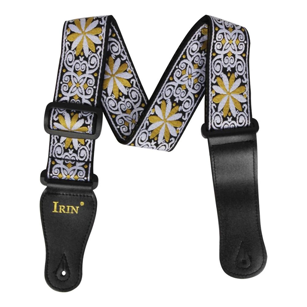 IRIN Guitar Strap Polyester High-Grade Printing Ethnic Style Pure Cotton Embroidery Adjustable String Instrument Accessories