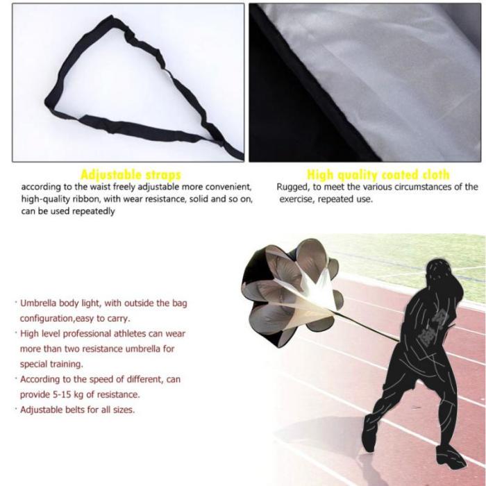 Professional Speed Parachute Agility Training Umbrella Soccer Resistance Rope Running Chute Training Parachutes