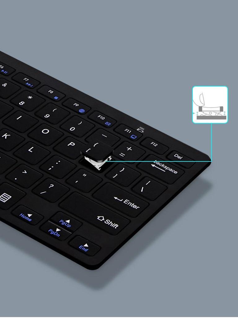 2.4G Silent Portable Wireless Bluetooth Keyboard & Mouse Set for Mobile, Tablet, Laptop - Battery Powered