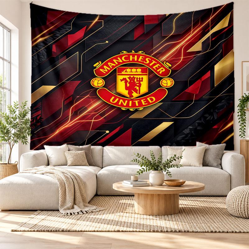 Manchester United Wall Tapestry, Soft Fabric Wall Hanging, Decorative Backdrop For Bedroom Home Wall Art
